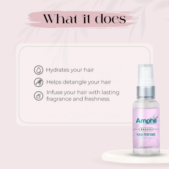 Generic Amphil beauty Breeze Unisex Hair perfume 60 ml | Alcohol Free | Water Based | Paraben Free Generic Amphil beauty Breeze Unisex Hair perfume 60 ml | Alcohol Free | Water Based | Paraben Free