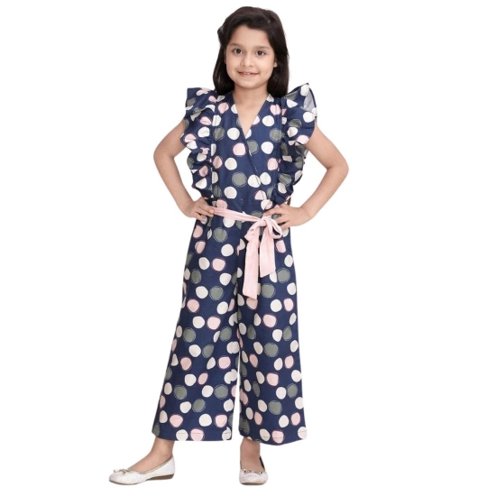 Generic Girl's Rayon Polka Flutter Jumpsuit (Multicolor) Generic Girl's Rayon Polka Flutter Jumpsuit (Multicolor)