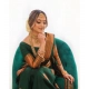 Generic Women's Litchi silk Printed Saree With Unstitched Blouse (Green)