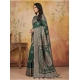 Generic Women's Silk Blend Printed Saree With Unstitched Blouse 5.5Mtr (Green)