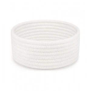 Generic Cotton 8x3 Inch Round 1 Pcs Bedside Organizer With Out Lid (White)