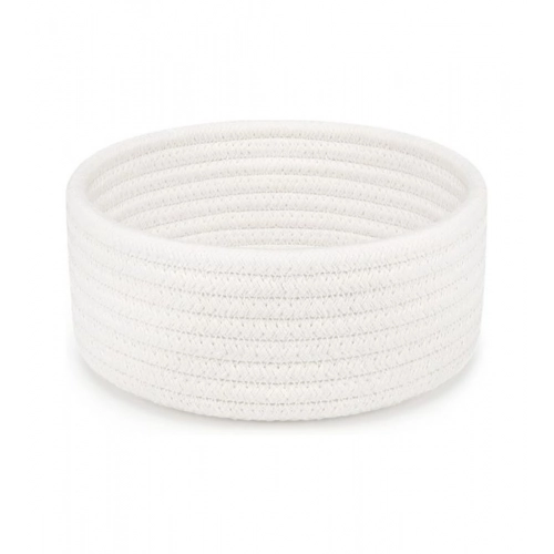 Generic Cotton 8x3 Inch Round 1 Pcs Bedside Organizer With Out Lid (White)