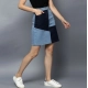 Generic Women's Denim Brick Style Buttoned Skirt (Blue)