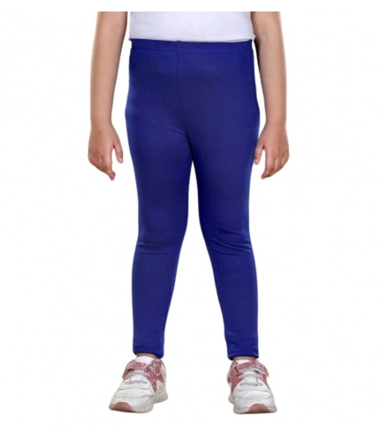 Generic Girl's Cotton Lycra Solid Elasticated Leggings (Blue) Generic Girl's Cotton Lycra Solid Elasticated Leggings (Blue)