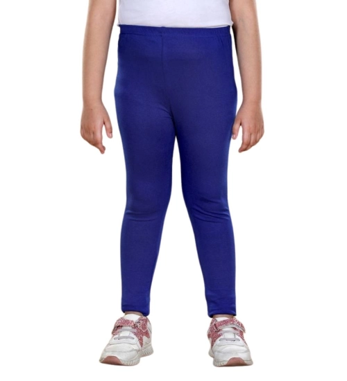 Generic Girl's Cotton Lycra Solid Elasticated Leggings (Blue) Generic Girl's Cotton Lycra Solid Elasticated Leggings (Blue)
