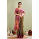 Generic Women's Silk Blended Jaquard Woven Saree With Unstitched Blouse 5.5Mtr (Green)