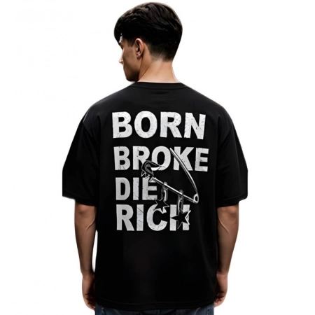 Generic Men's Cotton Blend Printed Oversized Round Neck Half Sleeve T-Shirt (Black) Generic Men's Cotton Blend Printed Oversized Round Neck Half Sleeve T-Shirt (Black)