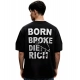 Generic Men's Cotton Blend Printed Oversized Round Neck Half Sleeve T-Shirt (Black)