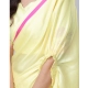 Generic Women's Soft Crepe Silk Printed Ready To Wear Saree With Unstitched Blouse 5.5Mtr (Light Yellow)