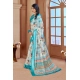 Generic Women's Printed Cotton Linen Saree withPrinted  Saree With Unstitched Blouse (Blue, 5-6Mtrs)