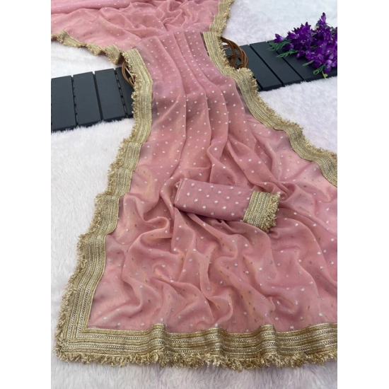 Generic Women's Silk Embellished Saree With Unstitched Blouse 5.5Mtr (Pink) Generic Women's Silk Embellished Saree With Unstitched Blouse 5.5Mtr (Pink)