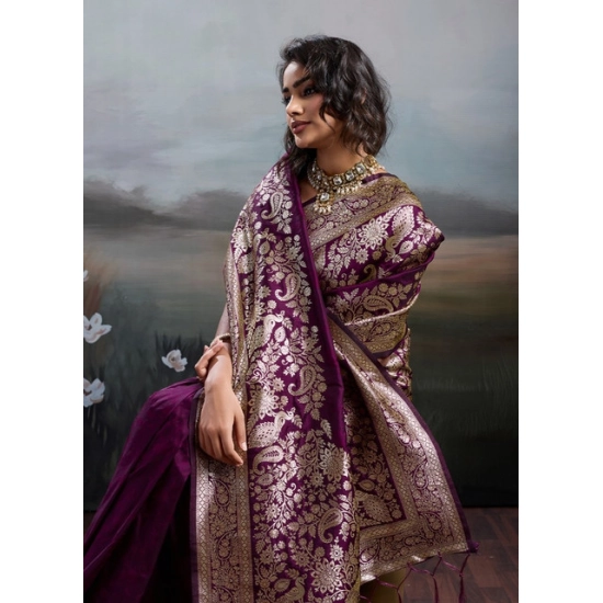 Generic Women's Silk Blend Printed Saree With Unstitched Blouse 5.5Mtr (Wine) Generic Women's Silk Blend Printed Saree With Unstitched Blouse 5.5Mtr (Wine)
