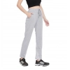 Generic Women's Cotton Solid Elasticated Track Pants (Light Grey)