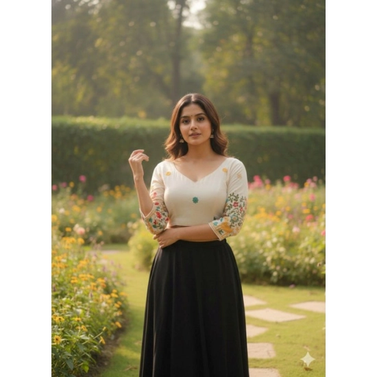 Generic Women's Cambric Cotton Round Neck Padded Blouse (White, 38 Ready Size (Self-Alterable 36–40) Generic Women's Cambric Cotton Round Neck Padded Blouse (White, 38 Ready Size (Self-Alterable 36–40)