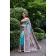 Generic Women's Faux_Tussar Ethnic_Print Saree With Unstitched Blouse 5.5Mtr (Aqua_Blue) Generic Women's Faux_Tussar Ethnic_Print Saree With Unstitched Blouse 5.5Mtr (Aqua_Blue)