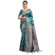 Generic Women's Banarasi Silk Printed Saree With Unstitched Blouse 5.5Mtr (Sea Green)