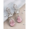 Generic Women's Brass Silver Plated Drop Earrings (Pink) Generic Women's Brass Silver Plated Drop Earrings (Pink)