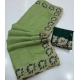 Generic Women's Star Georgette Embroidered Saree With Unstitched Blouse 5.5Mtr (Green)
