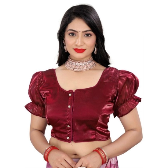 Generic Women's Jimmy Solid Designer Neck Elastic Sleeve Readymade Blouse (Maroon 38 , Alterable up to 42)-PID65831 Generic Women's Jimmy Solid Designer Neck Elastic Sleeve Readymade Blouse (Maroon 38 , Alterable up to 42)-PID65831