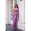 Generic Women's Faux Shimmer Geometric Ready to wear Saree With Unstitched Blouse 5.5Mtr (Lavender) Generic Women's Faux Shimmer Geometric Ready to wear Saree With Unstitched Blouse 5.5Mtr (Lavender)