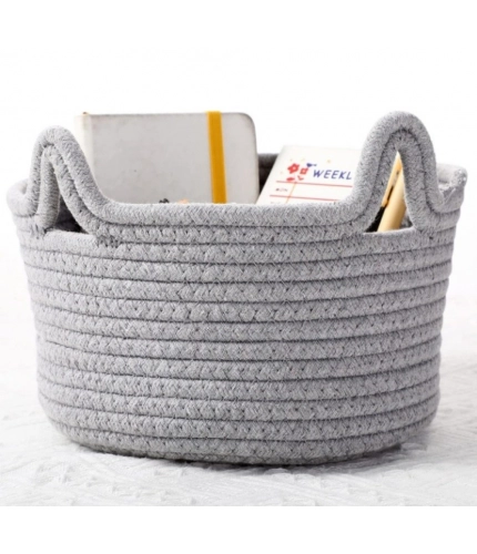 Generic Cotton Pack Of_1 Cat Basket 8x4 Inch Storage Basket For Clothes (Grey)