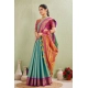 Generic Women's Silk Blended Jaquard Woven Saree With Unstitched Blouse 5.5Mtr (Light Green)