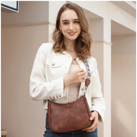 Generic Women's PU Leather Zipper Sling Bag Generic Women's PU Leather Zipper Sling Bag
