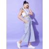 Generic Women's Cotton Pinafore Shoulder Straps Jumpsuit (Light Blue)