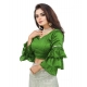 Generic Women's Organza Solid V Neck Layered Ruffle Sleeve Readymade Blouse (Light Green Free Size , up to 38–40 Bust)-PID65852 Generic Women's Organza Solid V Neck Layered Ruffle Sleeve Readymade Blouse (Light Green Free Size , up to 38–40 Bust)-PID65852