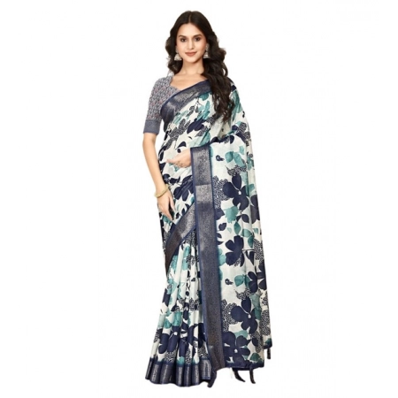 Generic Women's Cotton Silk Floral Printed Saree With Unstitched Blouse 5.5Mtr (Multicolor) Generic Women's Cotton Silk Floral Printed Saree With Unstitched Blouse 5.5Mtr (Multicolor)