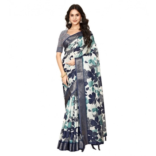 Generic Women's Cotton Silk Floral Printed Saree With Unstitched Blouse 5.5Mtr (Multicolor) Generic Women's Cotton Silk Floral Printed Saree With Unstitched Blouse 5.5Mtr (Multicolor)
