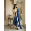 Generic Women's Silk Embroidered 3/4th Sleeve V-Neck Kurti With Sharara Pant and Dupatta Set (Cream & Blue) Generic Women's Silk Embroidered 3/4th Sleeve V-Neck Kurti With Sharara Pant and Dupatta Set (Cream & Blue)
