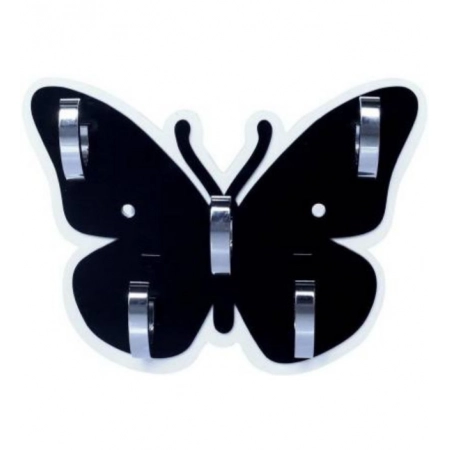 Generic Pack Of 2_Butterfly Key Holder – Decorative Wall Mount Key Organizer (Color: Black)