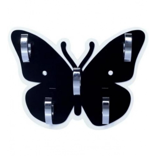 Generic Pack Of 2_Butterfly Key Holder – Decorative Wall Mount Key Organizer (Color: Black)