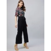Generic Women's Polyester Floral Short Sleeve Jumpsuit (Multicolor)
