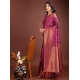 Generic Women's Banarasi Silk Printed Saree With Unstitched Blouse 5.5Mtr (Purple) Generic Women's Banarasi Silk Printed Saree With Unstitched Blouse 5.5Mtr (Purple)