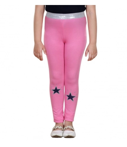 Generic Girl's Cotton Lycra Star Print Elasticated Leggings (Pink) Generic Girl's Cotton Lycra Star Print Elasticated Leggings (Pink)