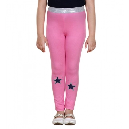 Generic Girl's Cotton Lycra Star Print Elasticated Leggings (Pink) Generic Girl's Cotton Lycra Star Print Elasticated Leggings (Pink)