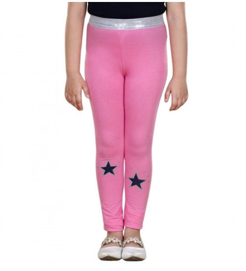 Generic Girl's Cotton Lycra Star Print Elasticated Leggings (Pink) Generic Girl's Cotton Lycra Star Print Elasticated Leggings (Pink)