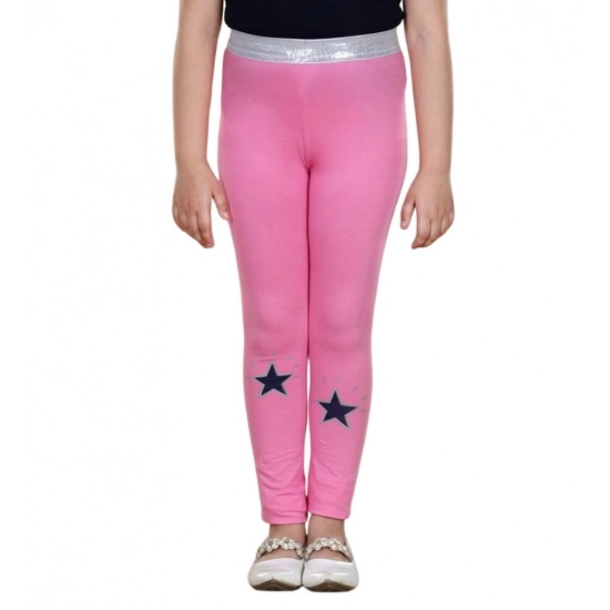 Generic Girl's Cotton Lycra Star Print Elasticated Leggings (Pink) Generic Girl's Cotton Lycra Star Print Elasticated Leggings (Pink)