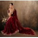 Generic Women's Silk Embroidered Saree With Unstitched Blouse 5.5Mtr (Maroon)