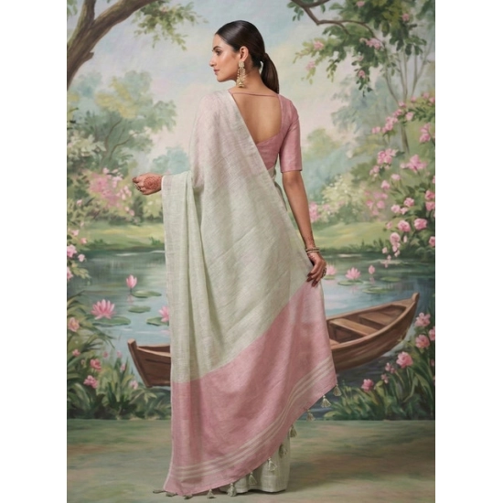 Generic Women's Tissue Silk Solid Saree With Unstitched Blouse 5.5Mtr (Silver) Generic Women's Tissue Silk Solid Saree With Unstitched Blouse 5.5Mtr (Silver)