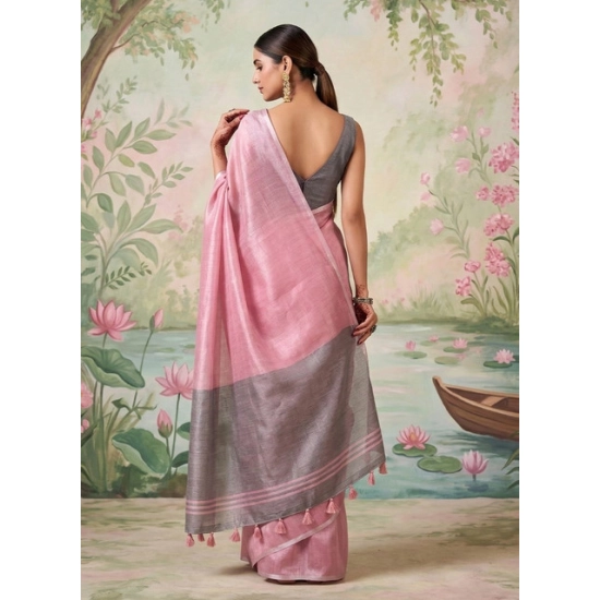 Generic Women's Tissue Silk Solid Saree With Unstitched Blouse 5.5Mtr (Baby Pink) Generic Women's Tissue Silk Solid Saree With Unstitched Blouse 5.5Mtr (Baby Pink)