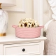 Generic Cotton 8x3 Inch Round Bedside Organizer With Out Lid (Pink)