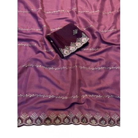 Generic Women's Georgette Embroidered Saree With Unstitched Blouse 5.5Mtr (Pink) Generic Women's Georgette Embroidered Saree With Unstitched Blouse 5.5Mtr (Pink)