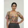 Generic Women's Crepe Position Print V Neck Short Sleeve Readymade Blouse (White 38 Ready , Alterable 36–40)-PID65825 Generic Women's Crepe Position Print V Neck Short Sleeve Readymade Blouse (White 38 Ready , Alterable 36–40)-PID65825