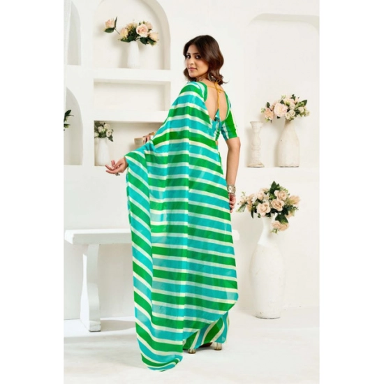 Generic Women's Linen Cotton Printed Ready To Wear Saree With Unstitched Blouse 5.5 Mtr (Green) Generic Women's Linen Cotton Printed Ready To Wear Saree With Unstitched Blouse 5.5 Mtr (Green)