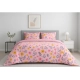 Generic Microfiber Floral Printed Double Bedsheet with 2 Pillow Covers (Pink)