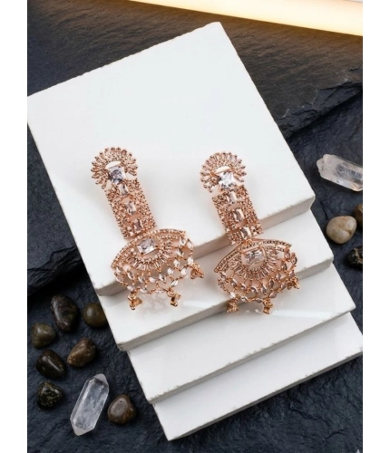 Generic Women's Brass Silver Plated Drop Earrings (White)