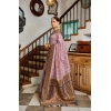 Generic Women's Silk Blend Booti Work Ready to wear Saree With Unstitched Blouse 5.5Mtr (Lavender)